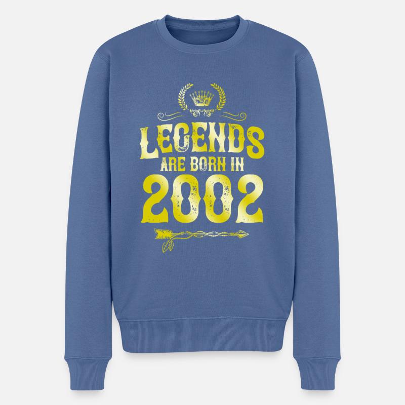 Légendes de 2002 nées en - Pull Premium bio Homme - bleu pigeon