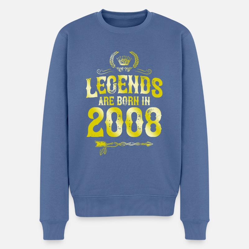 Légendes de 2008 nées en - Pull Premium bio Homme - bleu pigeon