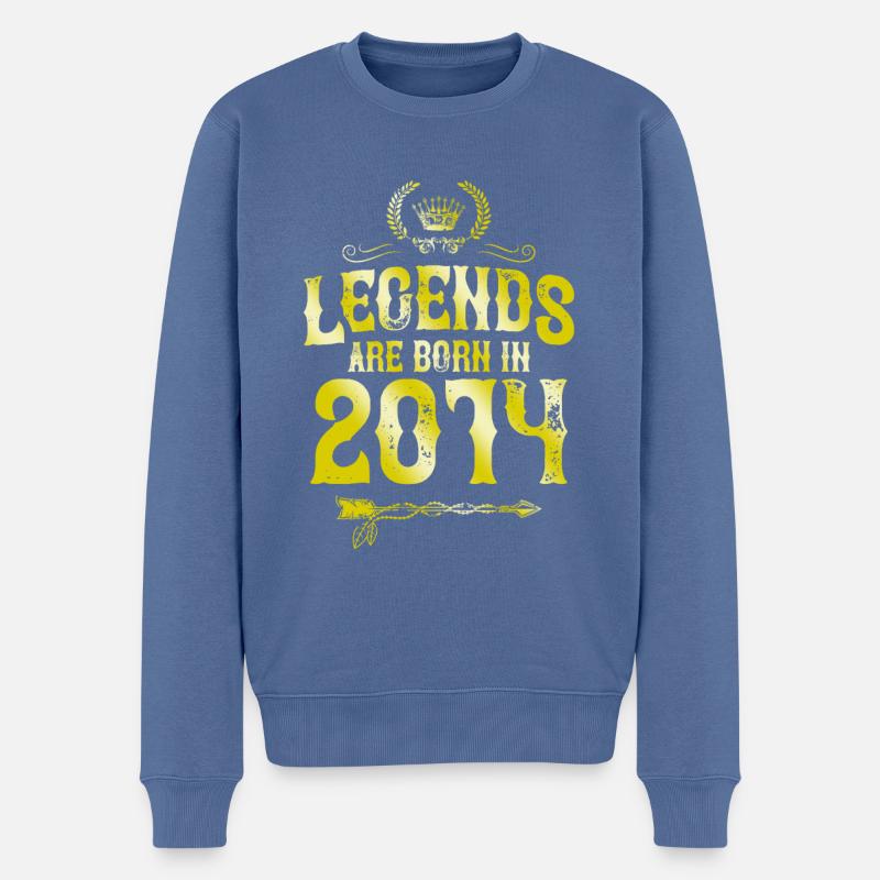 Légendes 2014 nées en - Pull Premium bio Homme - bleu pigeon