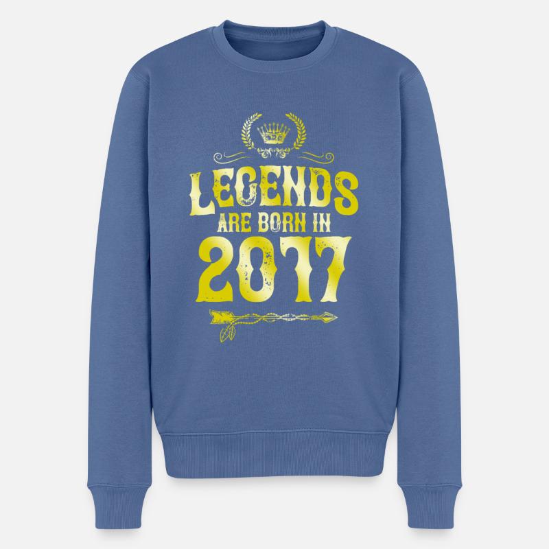 Légendes 2017 nées en - Pull Premium bio Homme - bleu pigeon