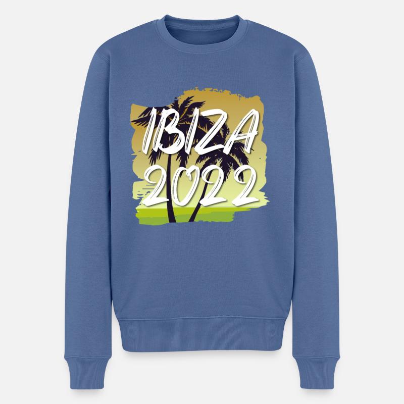 Ibiza 2022 - Männer Premium Bio Pullover - Taubenblau