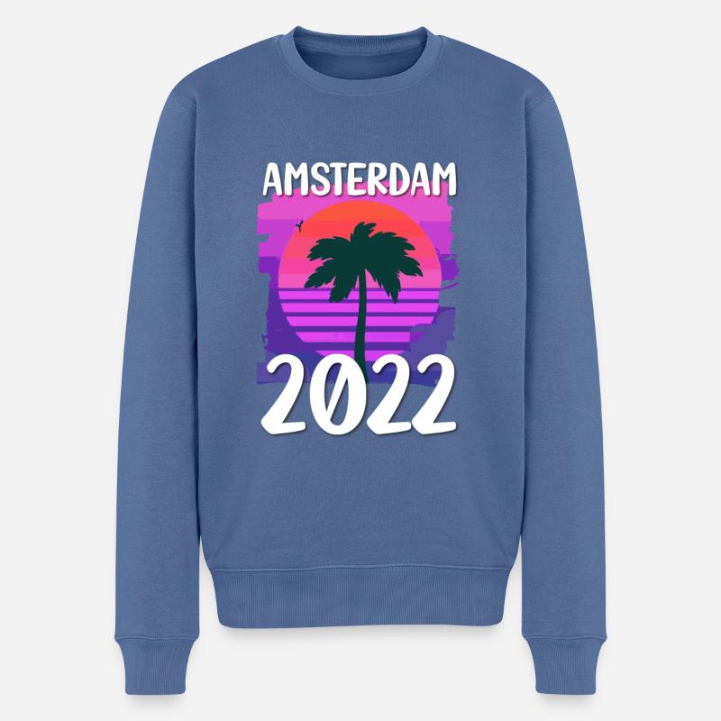 Amsterdam 2022 - Männer Premium Bio Pullover - Taubenblau