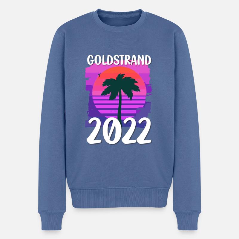 Goldstrand 2022 - Männer Premium Bio Pullover - Taubenblau