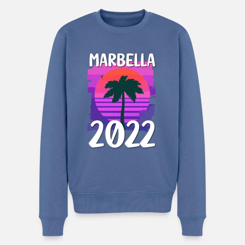 Marbella 2022 - Pull Premium bio Homme - bleu pigeon
