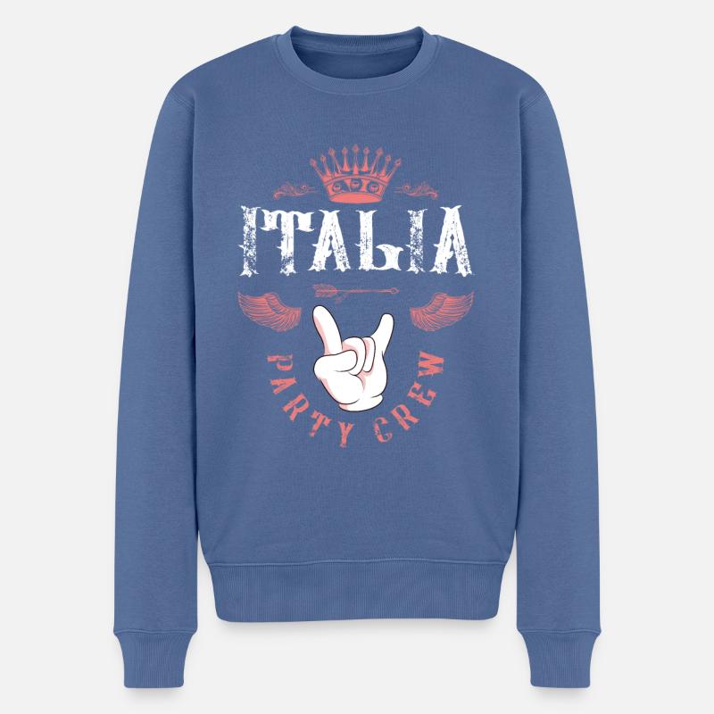 Équipage de l’Italia Party - Pull Premium bio Homme - bleu pigeon