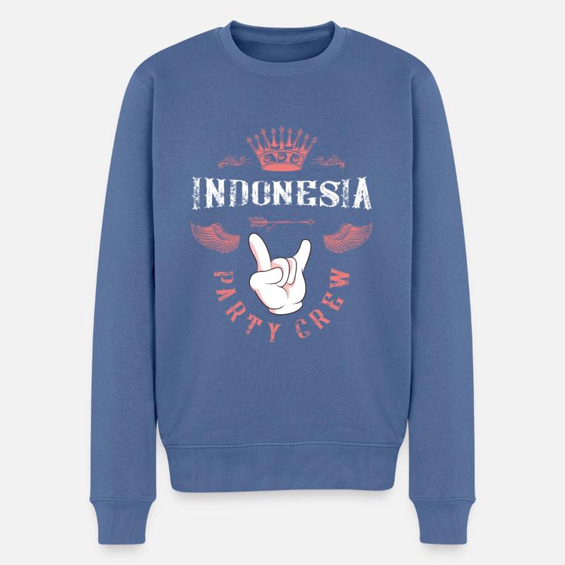 Indonesia Party Crew - Männer Premium Bio Pullover - Taubenblau