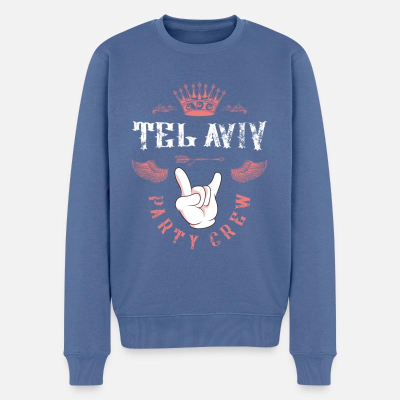 Tel Aviv Party Crew - Männer Premium Bio Pullover - Taubenblau