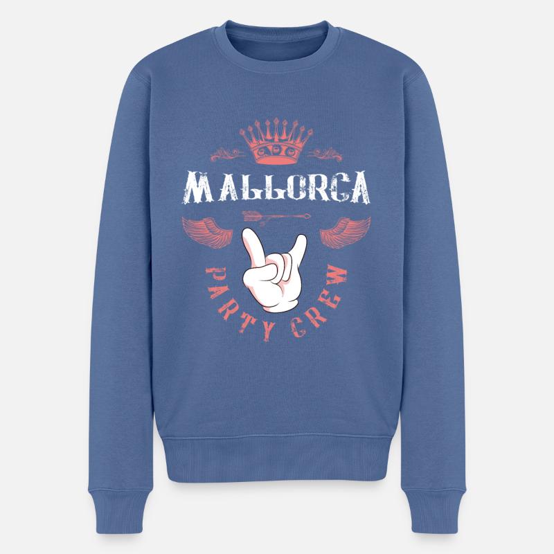 Mallorca Party Crew - Männer Premium Bio Pullover - Taubenblau