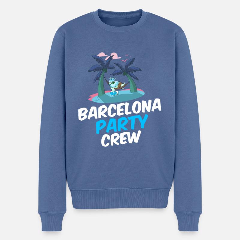Barcelona Party Crew - Pull Premium bio Homme - bleu pigeon