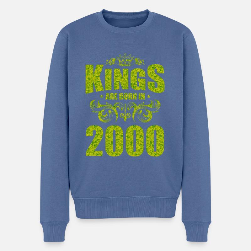kings are born 2000 - Männer Premium Bio Pullover - Taubenblau