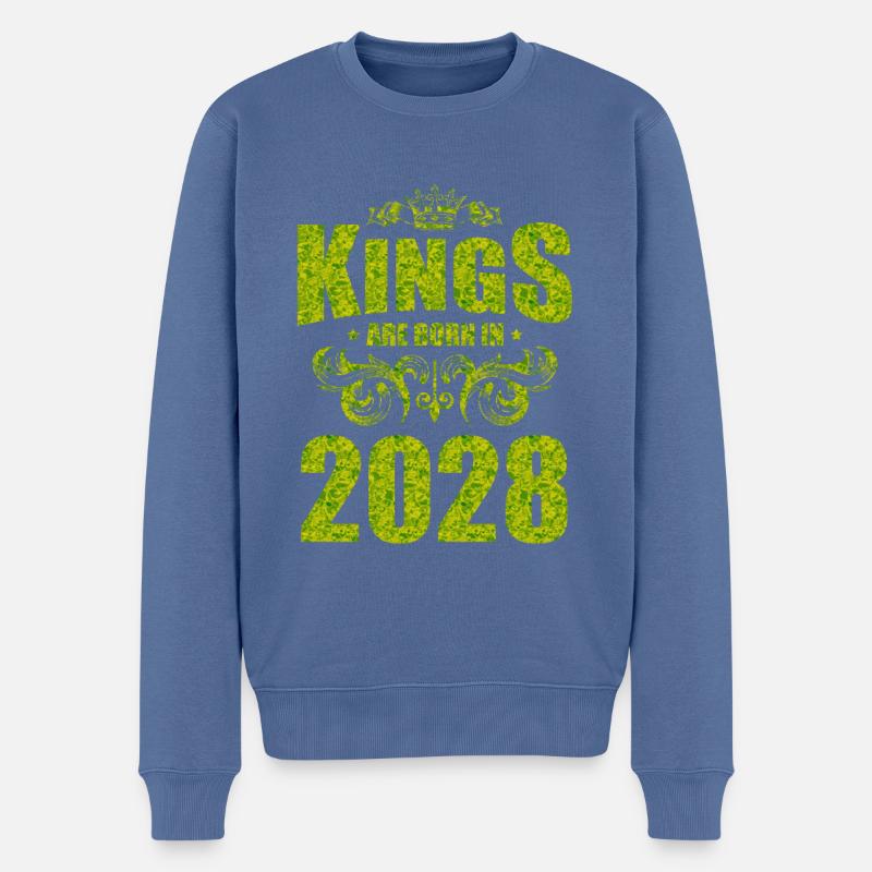 kings are born 2028 - Männer Premium Bio Pullover - Taubenblau