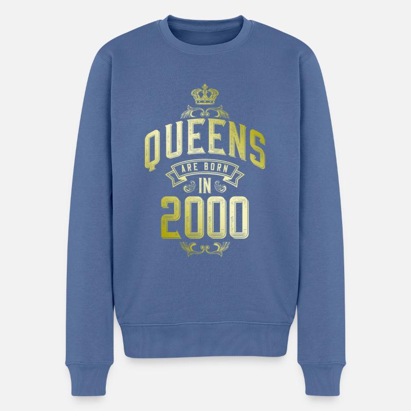 Queens born in 2000 - Männer Premium Bio Pullover - Taubenblau