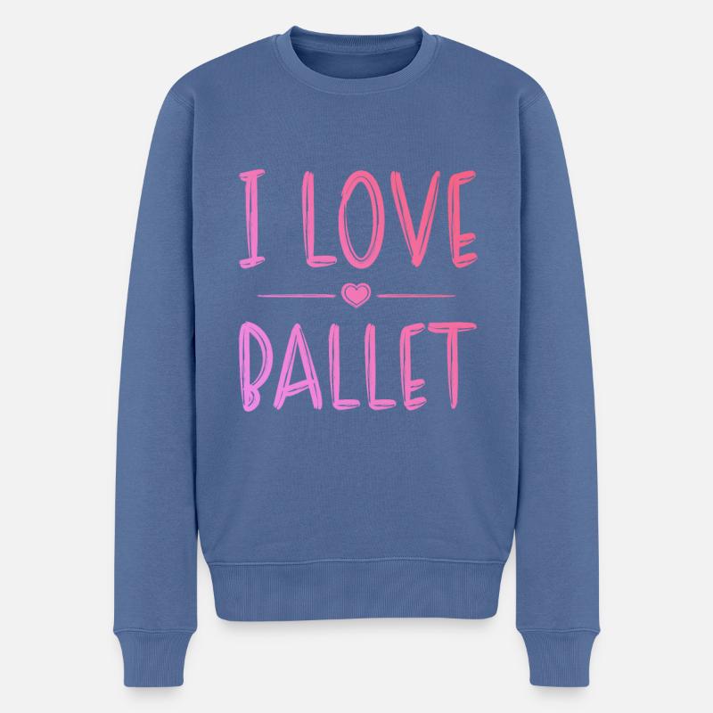 Ich liebe Ballett - Männer Premium Bio Pullover - Taubenblau