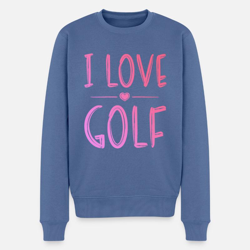 Ich liebe Golf - Männer Premium Bio Pullover - Taubenblau