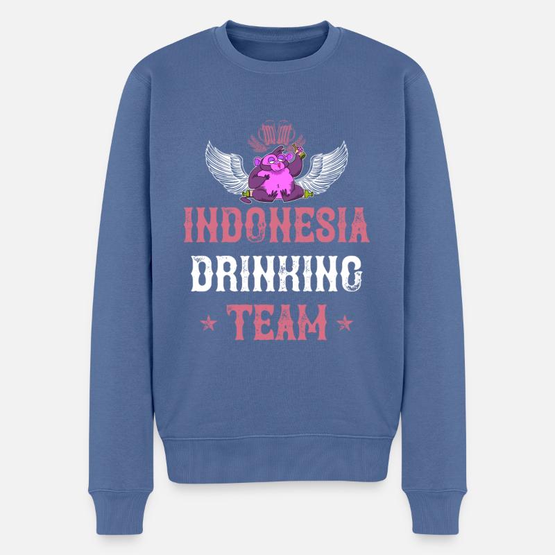 Indonesia Drinking Team - Männer Premium Bio Pullover - Taubenblau