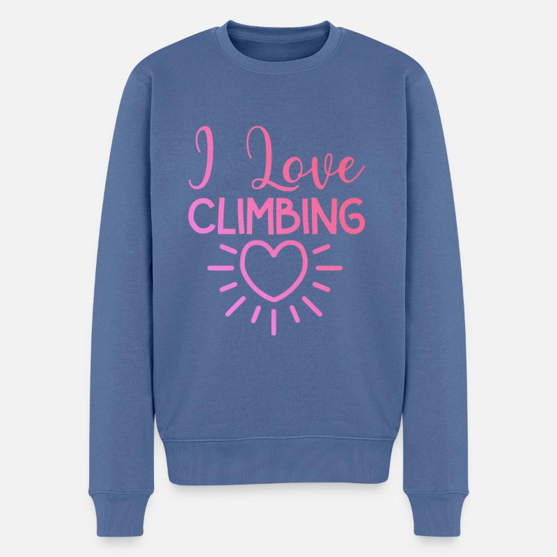 Ich liebe Klettern - Männer Premium Bio Pullover - Taubenblau