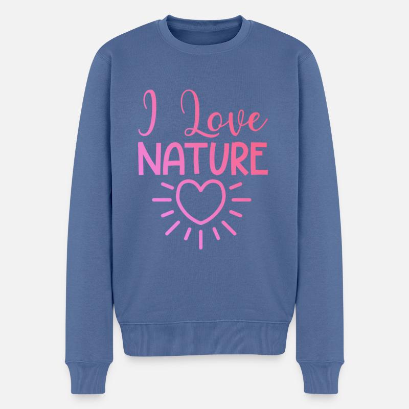 Ich liebe Natur - Männer Premium Bio Pullover - Taubenblau