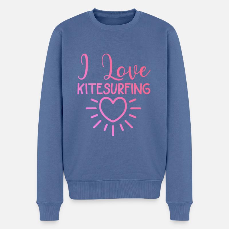 J’adore le kitesurf - Pull Premium bio Homme - bleu pigeon