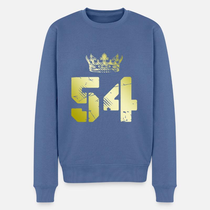 54 Couronne de numéros - Pull Premium bio Homme - bleu pigeon