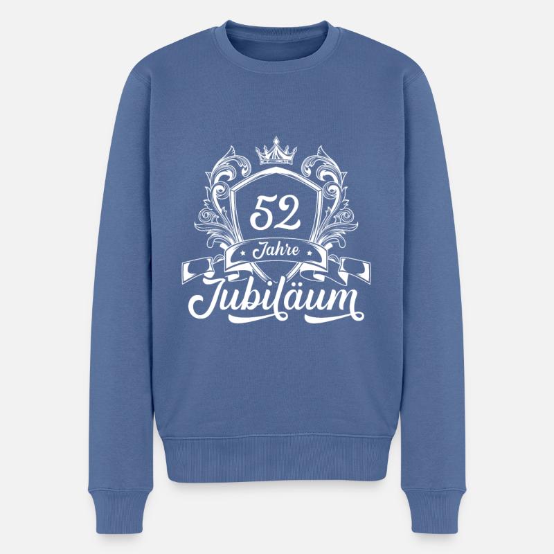52 Zahl Kranz - Männer Premium Bio Pullover - Taubenblau