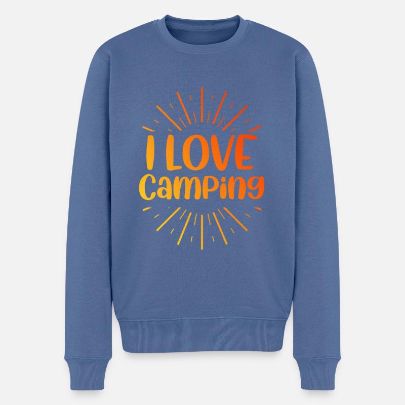 J’adore le camping - Pull Premium bio Homme - bleu pigeon