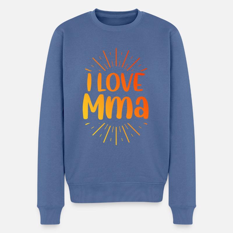 J’adore le Mma - Pull Premium bio Homme - bleu pigeon