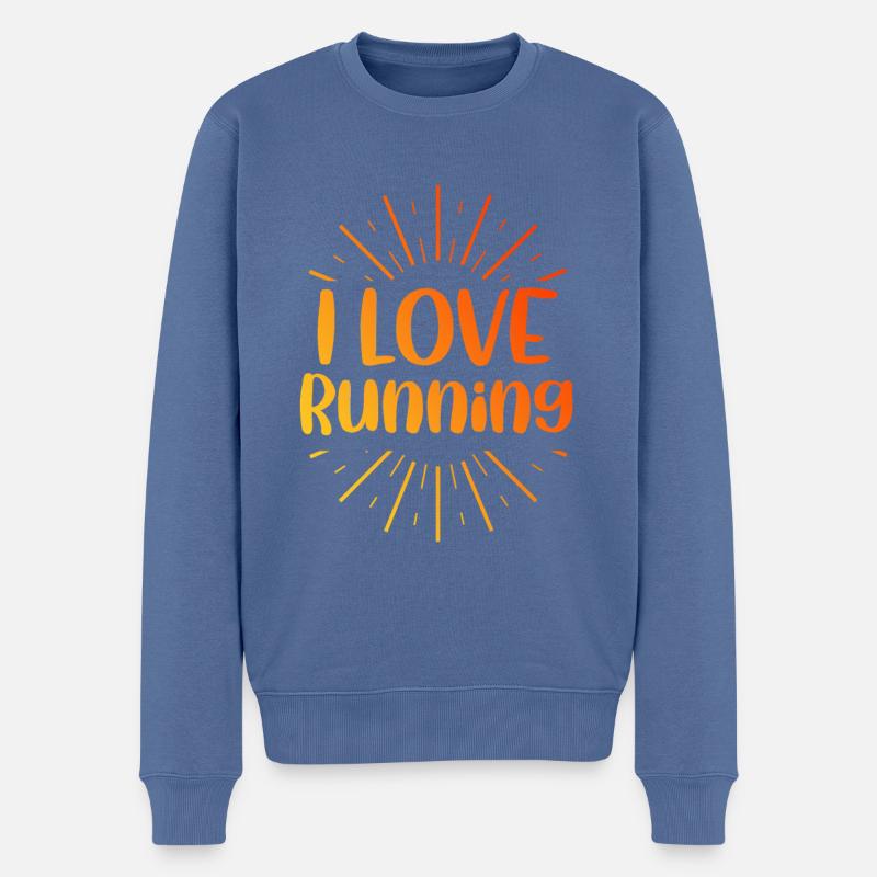Ich liebe Rennen - Männer Premium Bio Pullover - Taubenblau