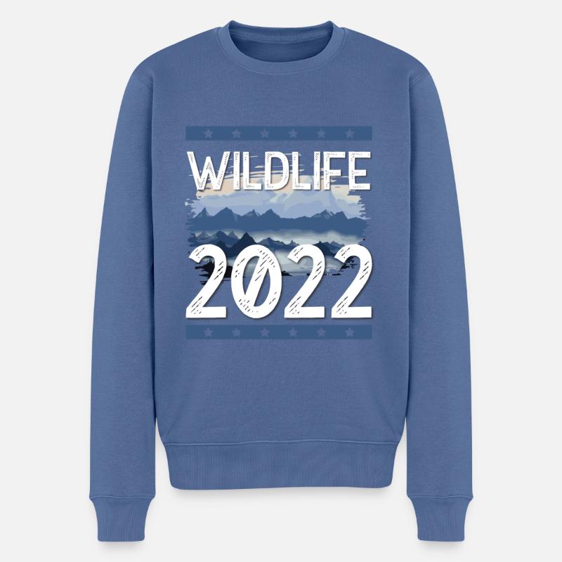 Faune 2022 - Pull Premium bio Homme - bleu pigeon