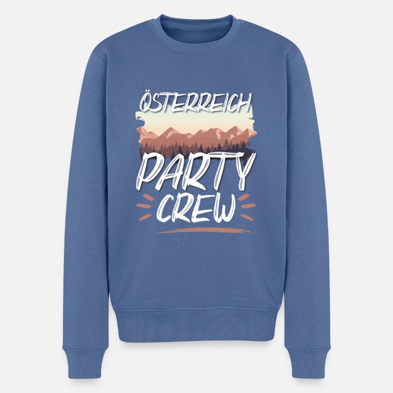 Österreich Party Crew - Männer Premium Bio Pullover - Taubenblau