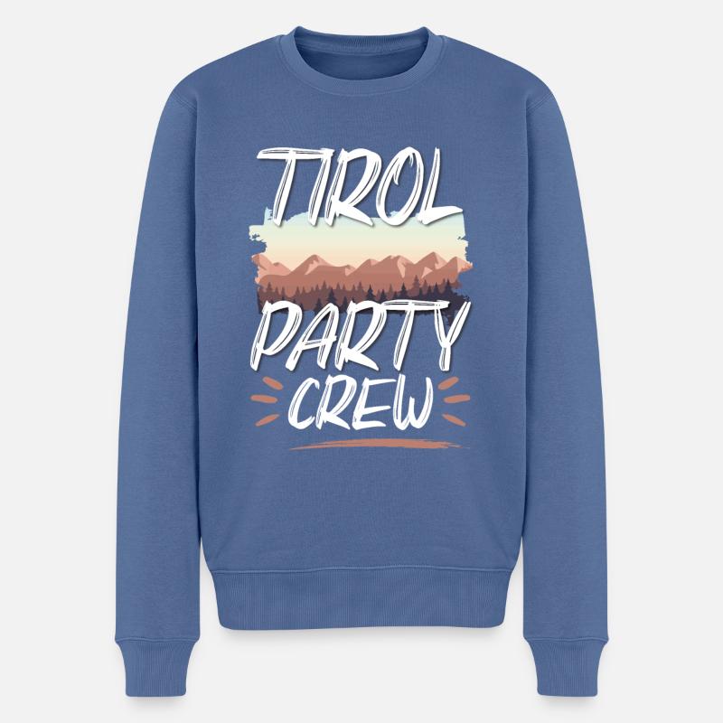 Tirol Party Crew - Männer Premium Bio Pullover - Taubenblau