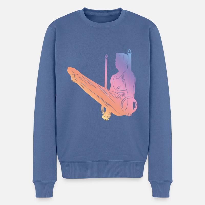 Gymnastics Silhouette - Männer Premium Bio Pullover - Taubenblau