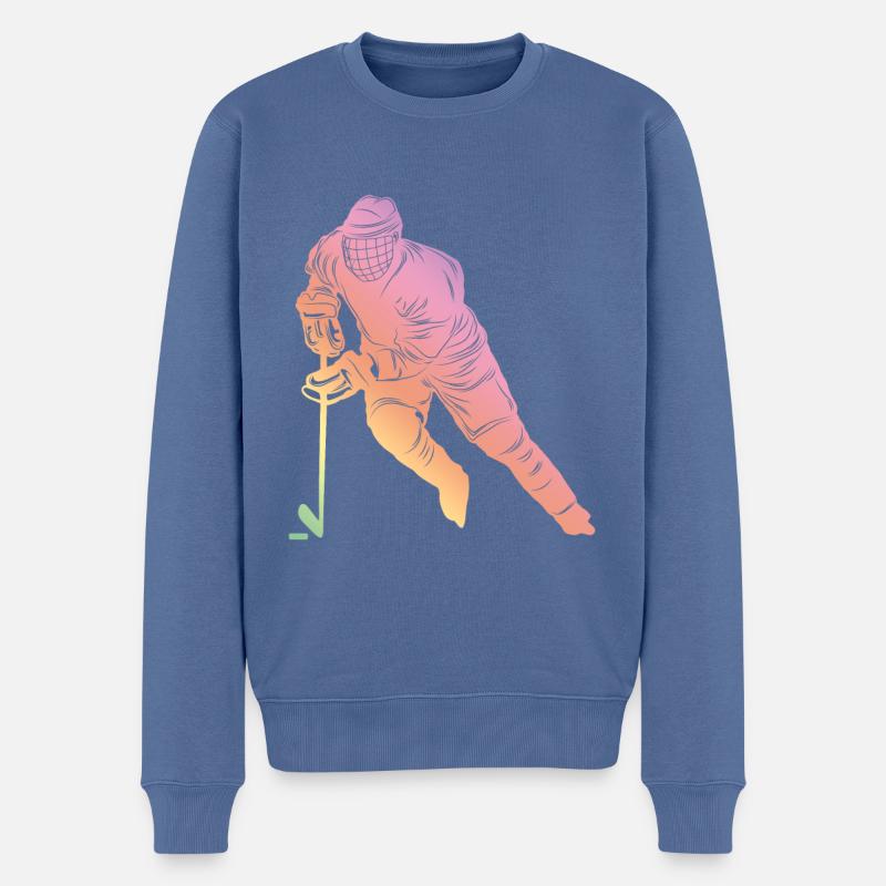 Ice Hockey Sport - Männer Premium Bio Pullover - Taubenblau