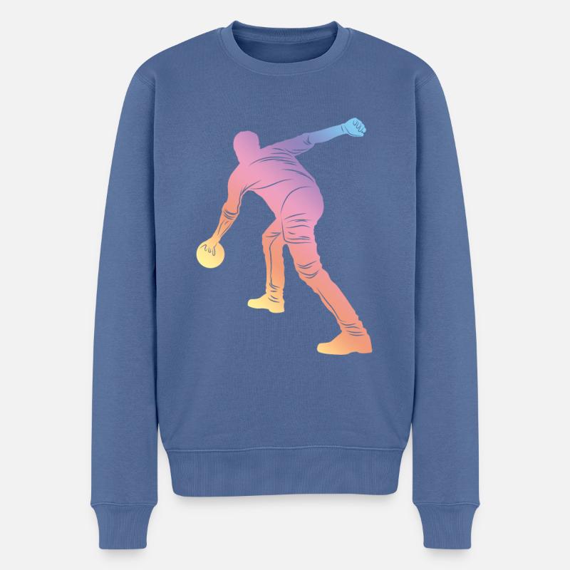 Bowling Silhouette - Pull Premium bio Homme - bleu pigeon