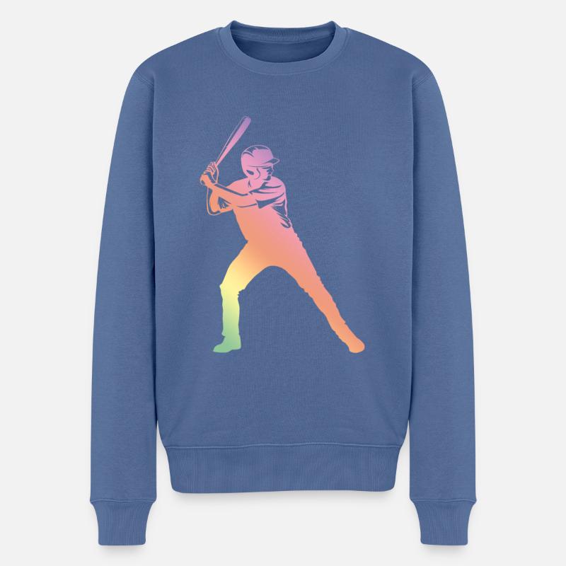baseball silhouette - Männer Premium Bio Pullover - Taubenblau