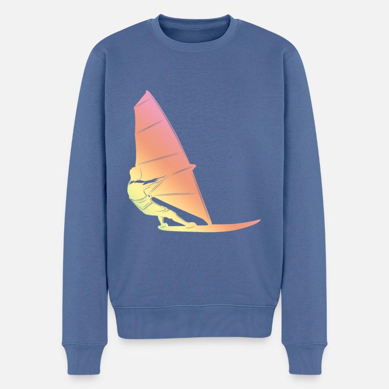 Windsurfen Silhouette - Männer Premium Bio Pullover - Taubenblau