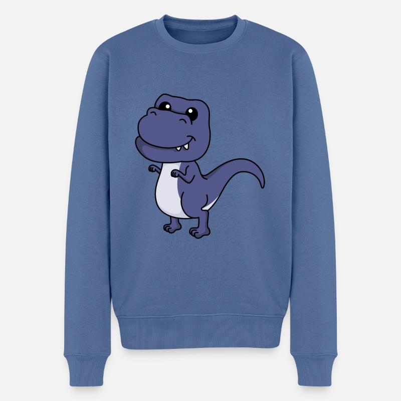 Dinosaure T-Rex Comic - Pull Premium bio Homme - bleu pigeon