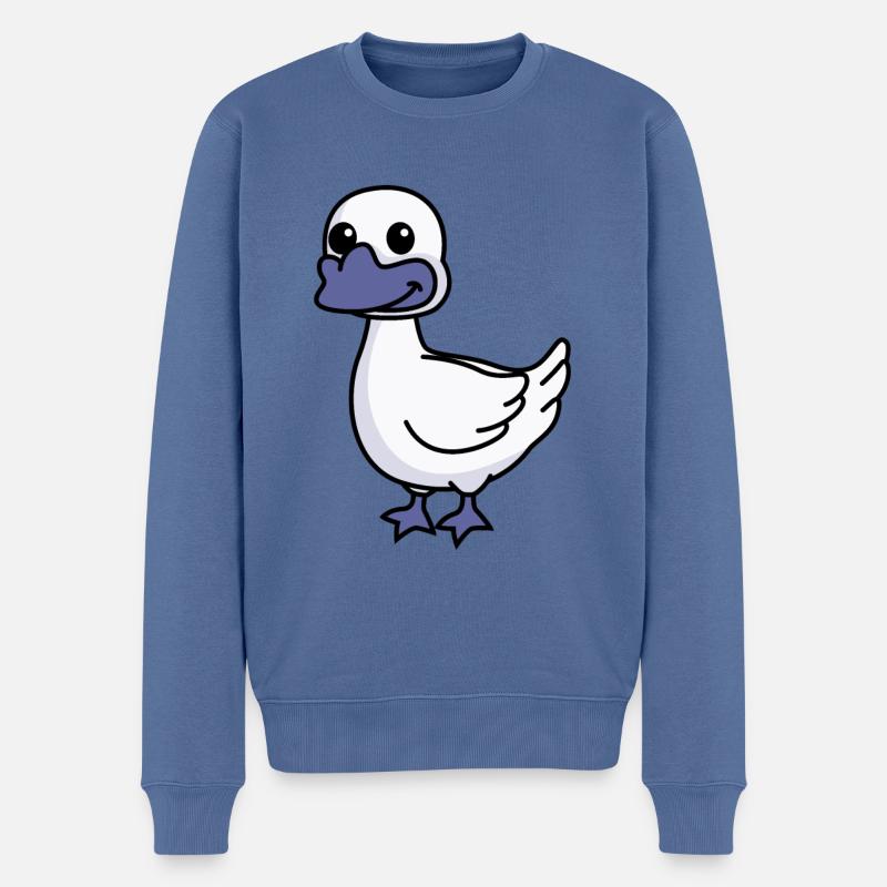 Oie Comic Animal - Pull Premium bio Homme - bleu pigeon