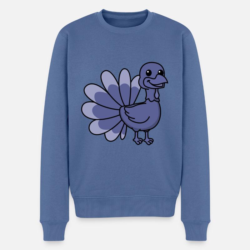 Truthan Comic Animal - Pull Premium bio Homme - bleu pigeon