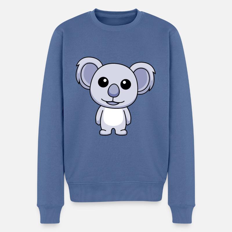 Koala Comic Tier - Männer Premium Bio Pullover - Taubenblau