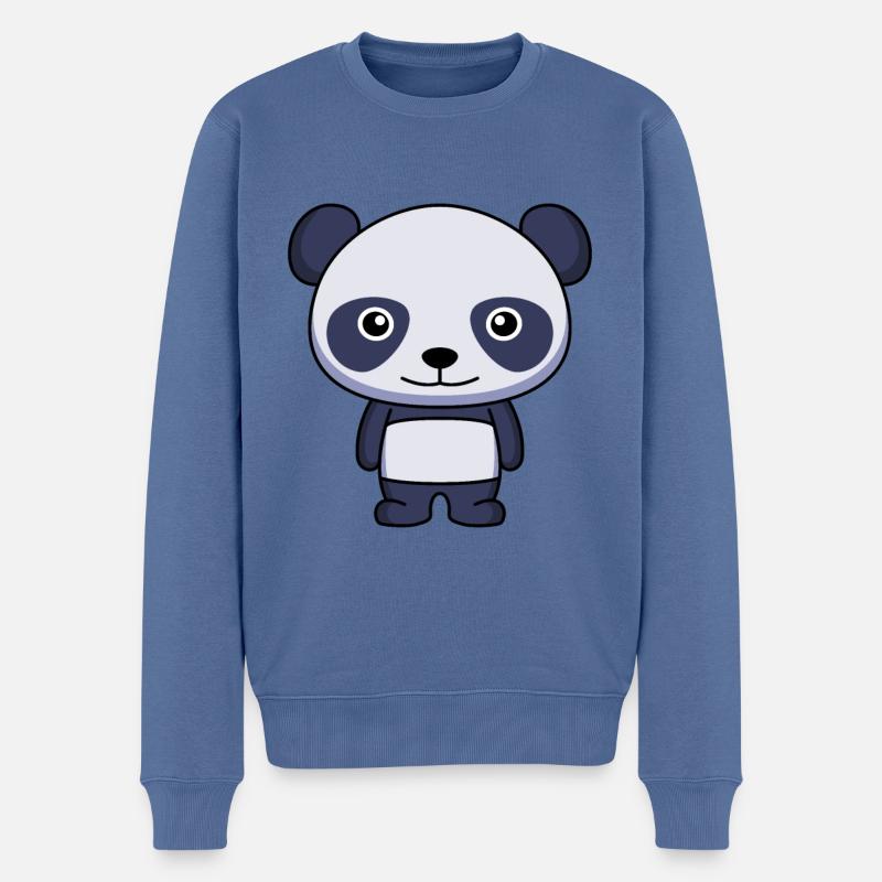 Panda Comic Animal - Pull Premium bio Homme - bleu pigeon