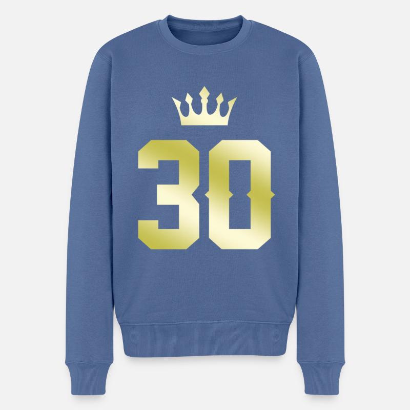 30 Couronne numérique - Pull Premium bio Homme - bleu pigeon