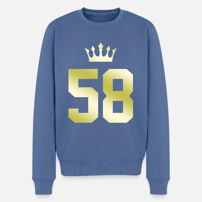 58 Couronne numérique - Pull Premium bio Homme - bleu pigeon