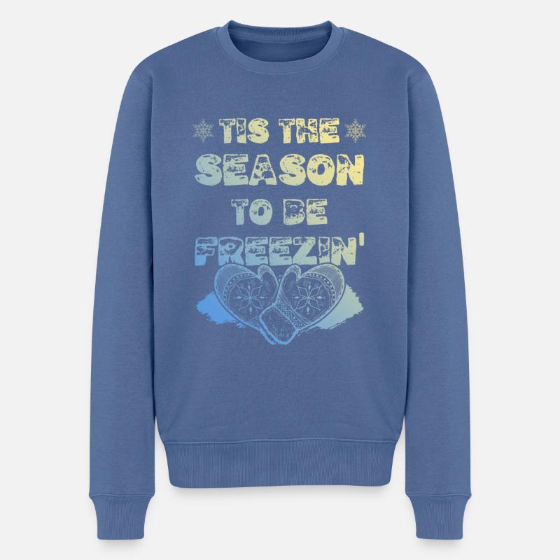 Saison d’hiver - Pull Premium bio Homme - bleu pigeon