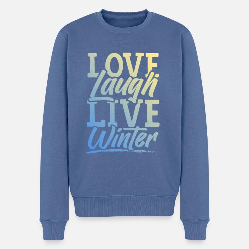 Love Live Winter - Männer Premium Bio Pullover - Taubenblau