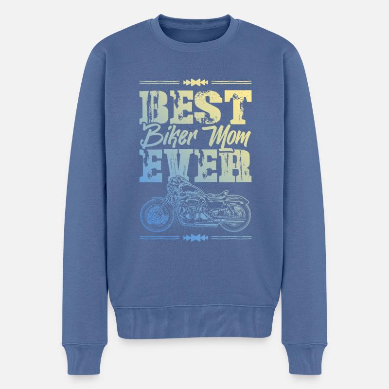 Maman motard - Pull Premium bio Homme - bleu pigeon