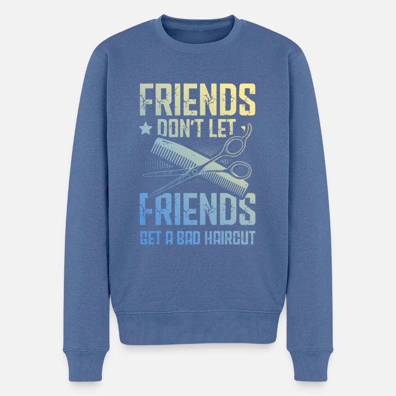 Amis barbiers - Pull Premium bio Homme - bleu pigeon