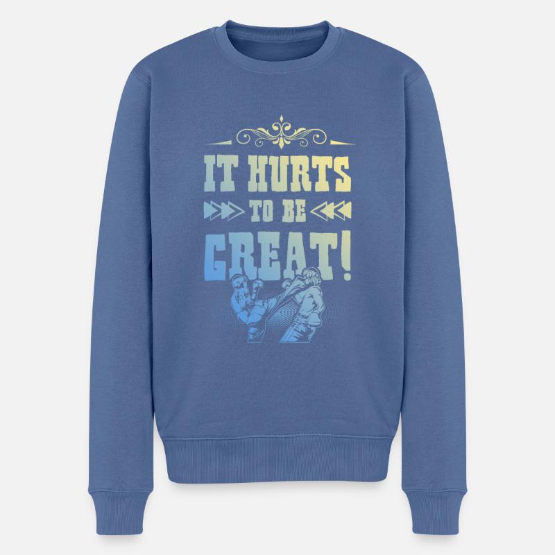 Mixed matrial arts - Männer Premium Bio Pullover - Taubenblau