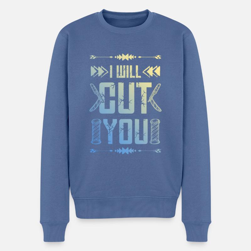 Barber friseur - Männer Premium Bio Pullover - Taubenblau
