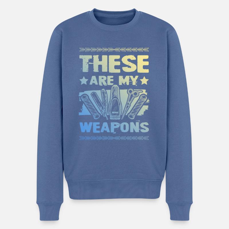 Armes de barbier - Pull Premium bio Homme - bleu pigeon