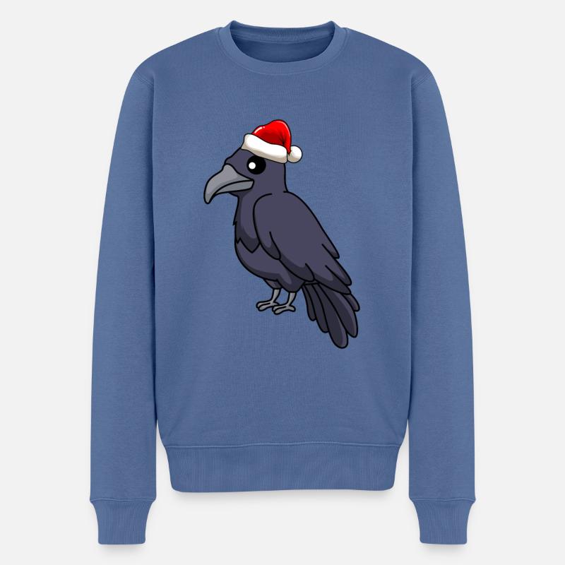 Crow Comic Christmas - Pull Premium bio Homme - bleu pigeon